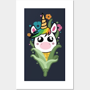 CUTE AND FUNNY UNICORN Posters and Art